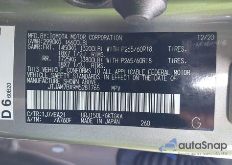 2021 Lexus Gx 460 Premium из США, поврежденный, VIN JTJAM7BX9M5281765